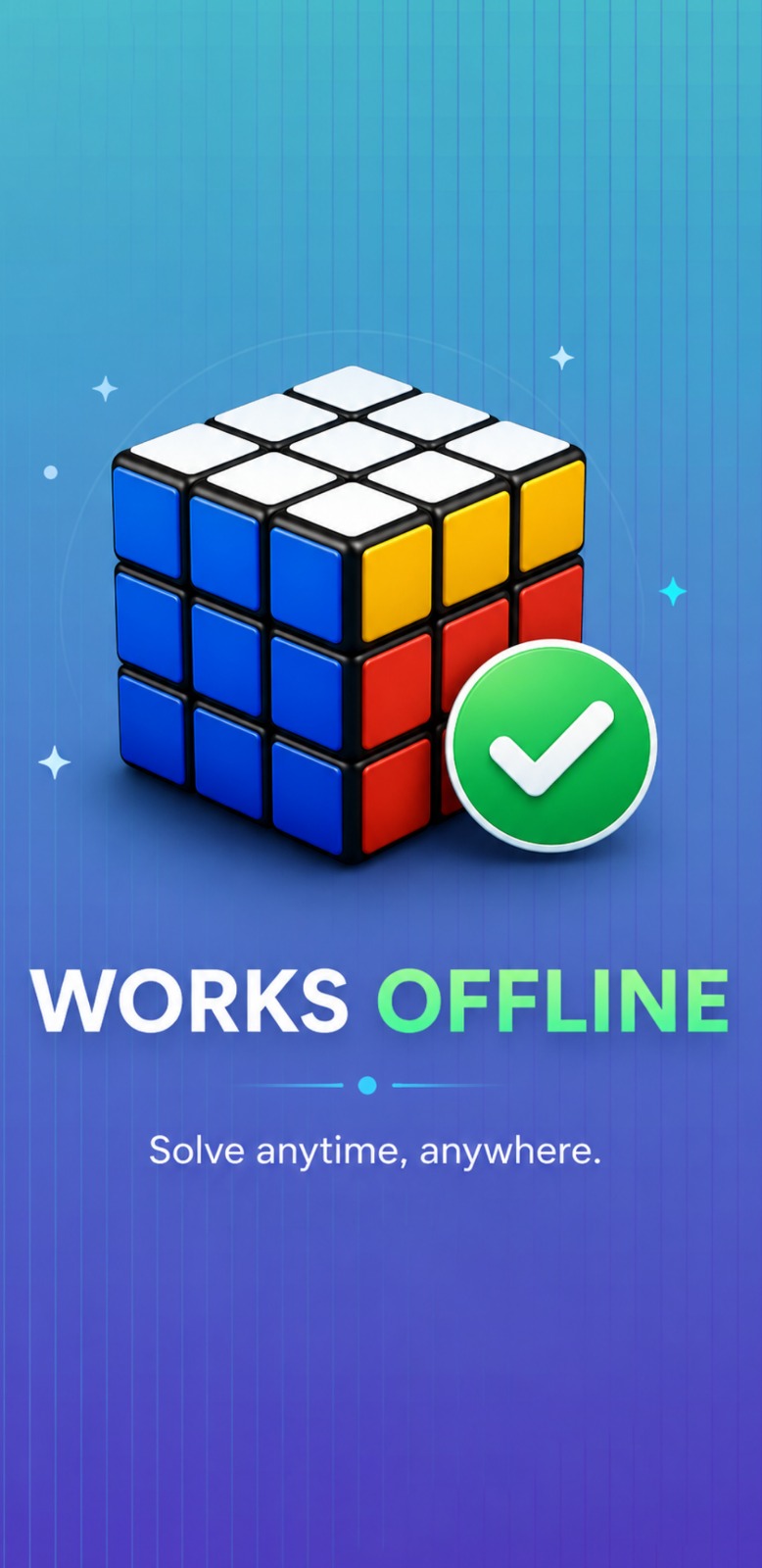 Rubiks Cube Solver Works Offline feature graphic